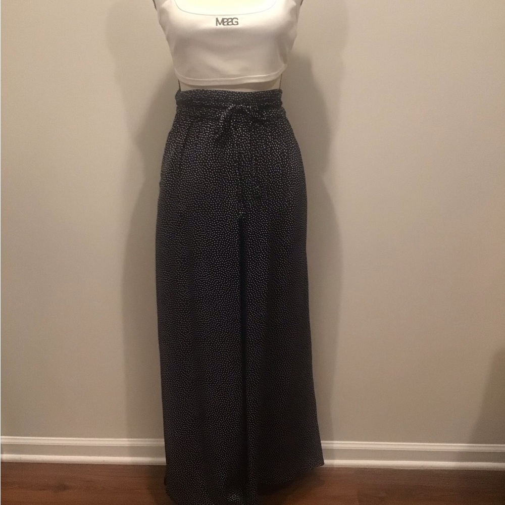 Zara wide leg micro polka dot palazzo - Picture 3 of 12